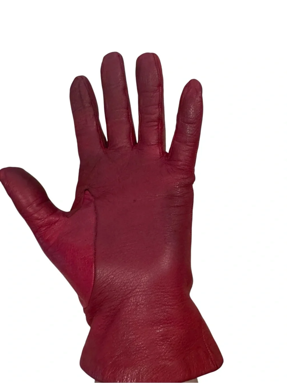 Vintage Classic Red Leather Gloves